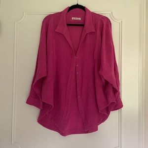 One and Only Buttondown in fuscia